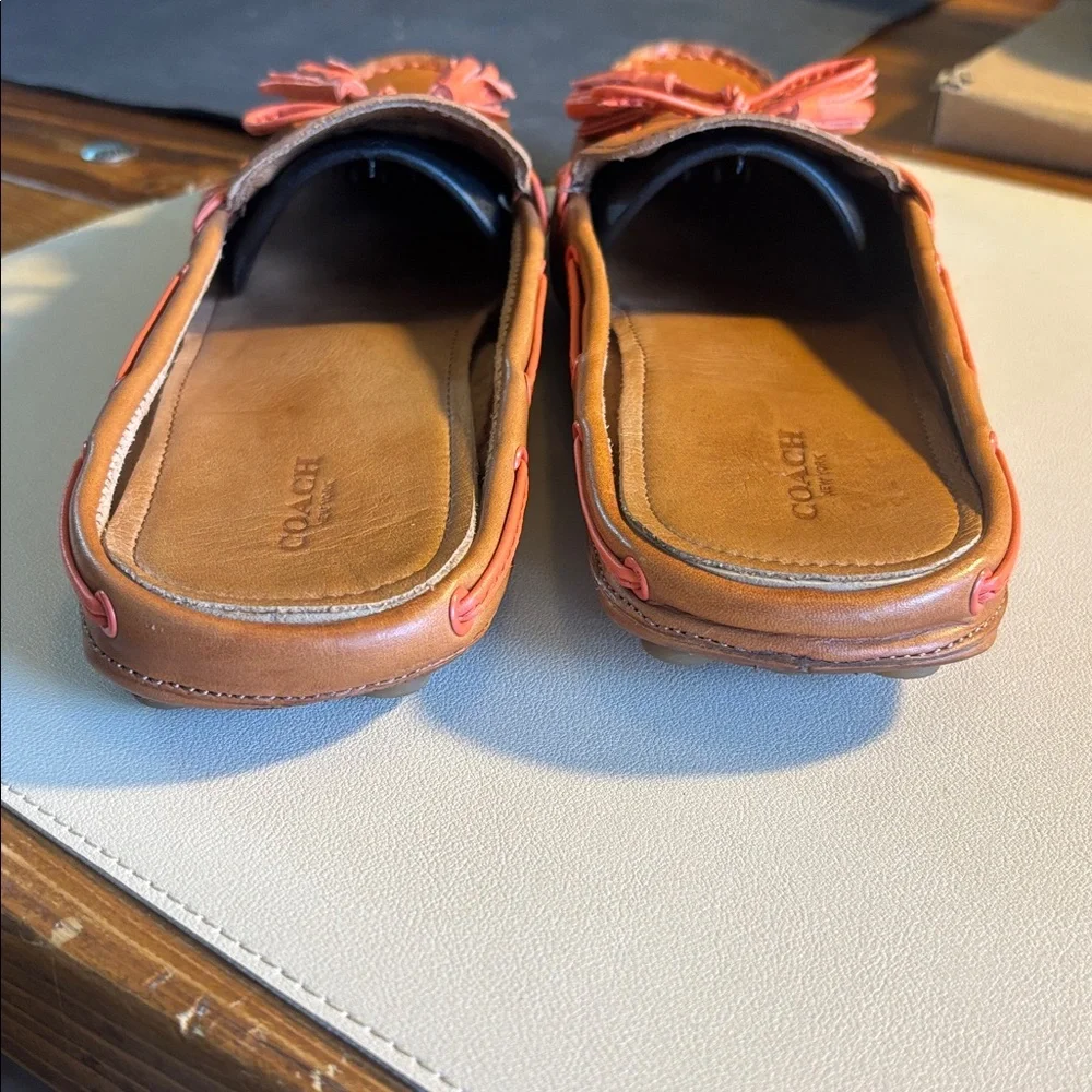 Coach Women's Brown Leather Moccasins with Tassels - Picture 5 of 14